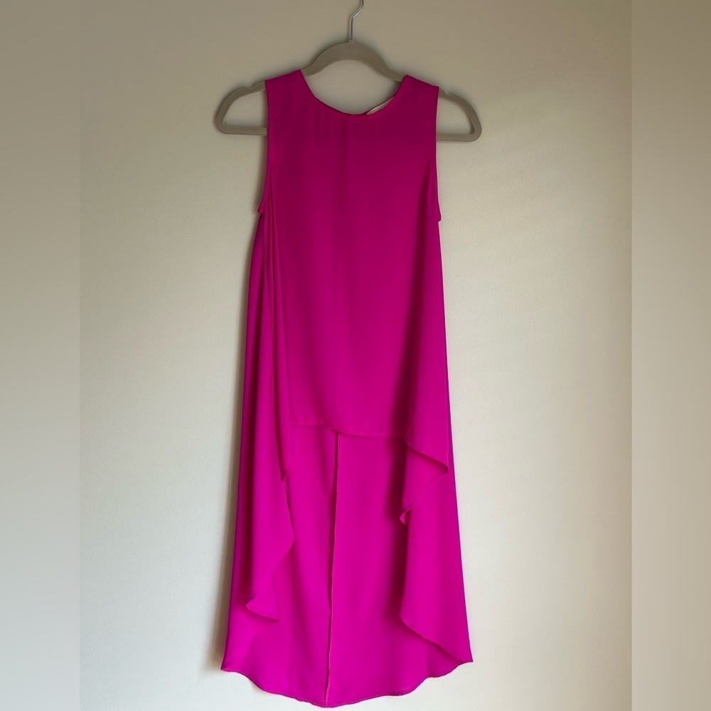 Pants Store High Low Sleeveless Hot Pink Top Size Small Keyhole Back